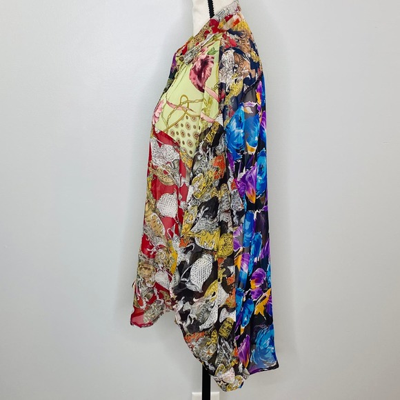 Vintage Sebatu Sheer Mixed Media Beaded High Low Top Womens Med 80s Art to Wear - Picture 5 of 12